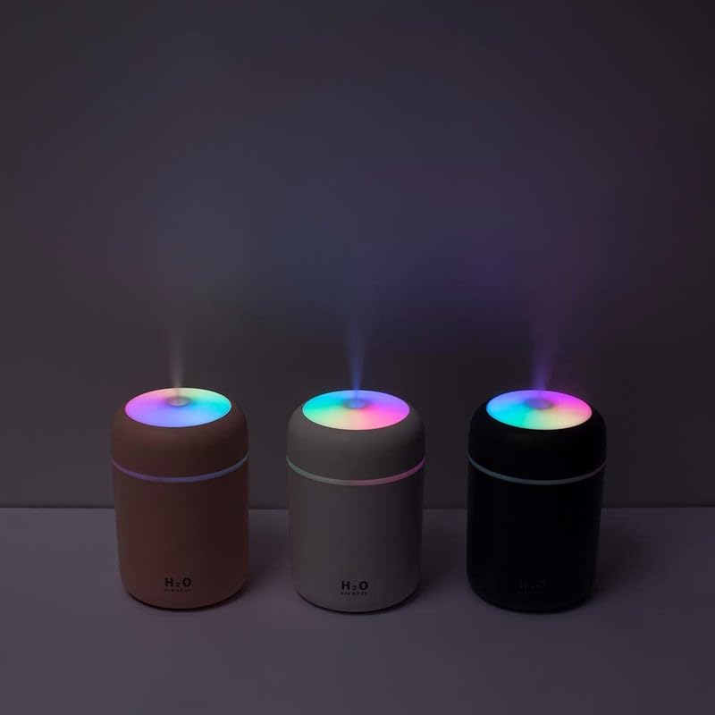 SELLER ZONE Humidifier With Colorful Light For Room, Bedroom, Office, Car (Grey), 300 ML