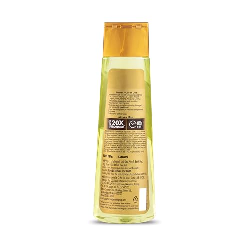 Emami 7 Oils in One Hair Oil | Makes Hair 20x Stronger and Manageable | Coconut Oil, Amla, Jojoba, Olive, Walnut, Argan & Almond Oils | 500ml