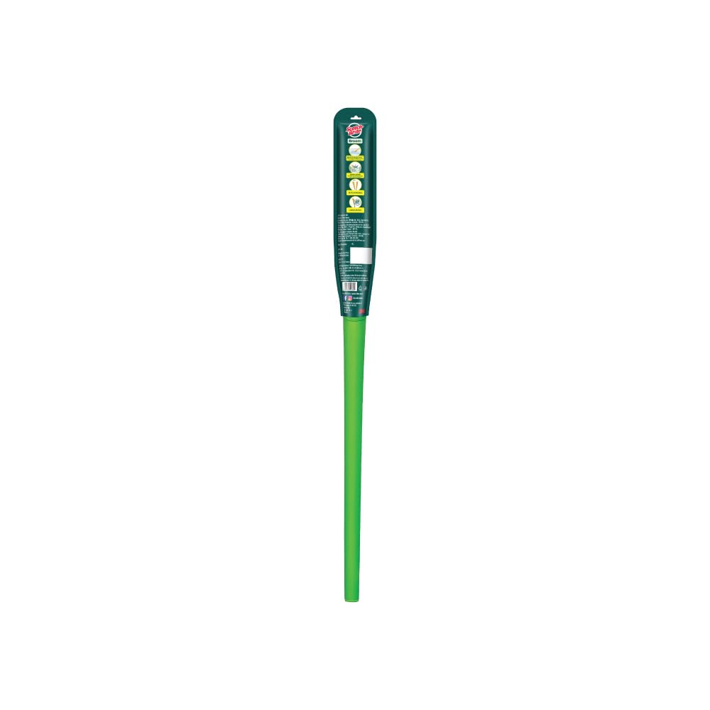 Scotch-Brite Classic Floor Broom | Flat Fibers Pick Fine Dust & Hair | Long Handle for No Bending | No Dust Shedding | Lightweight & Long Lasting