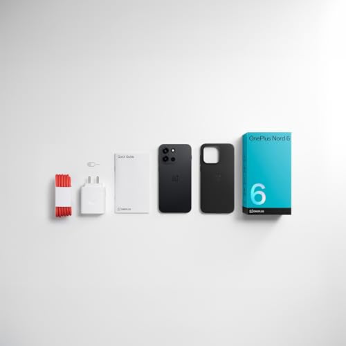 OnePlus Nord 6 | 8GB+256GB | Pitch Black | Snapdragon 8s Gen 4 | Segment's First Stable 165FPS Gaming | Segment's Largest 9000mAh Battery | Most Complete IP Rating | Personalized AI