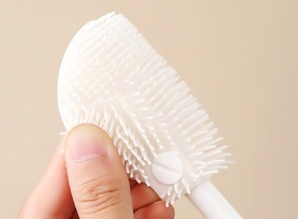 Silicone Bottle Cleaning Brush, 360 Degree Rotational, Flexible Soft Bristle, Long Handle Cleaning Brush for Jar, Cup, Glass Mug Container and Kitchenware (29 × 5.5 × 1cm) (1)