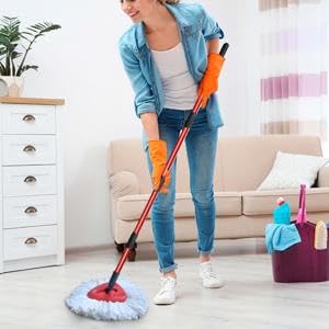 Mop Stick Rod Only with Free Microfiber Refill | Adjustable Stainless Steel Spin Mop Rod | Pocha Stick for Floor Cleaning Home & Office