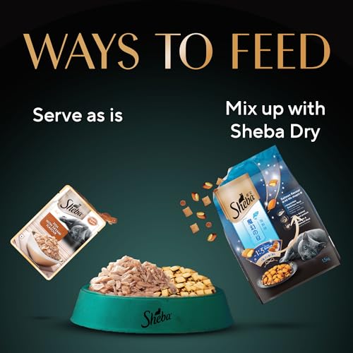 Sheba Rich Premium Adult (1+ Years) Wet Cat Food, Fish with Sasami Flavour, 35 g Pouch (Pack of 12), High-moisture wet food for healthy hydration