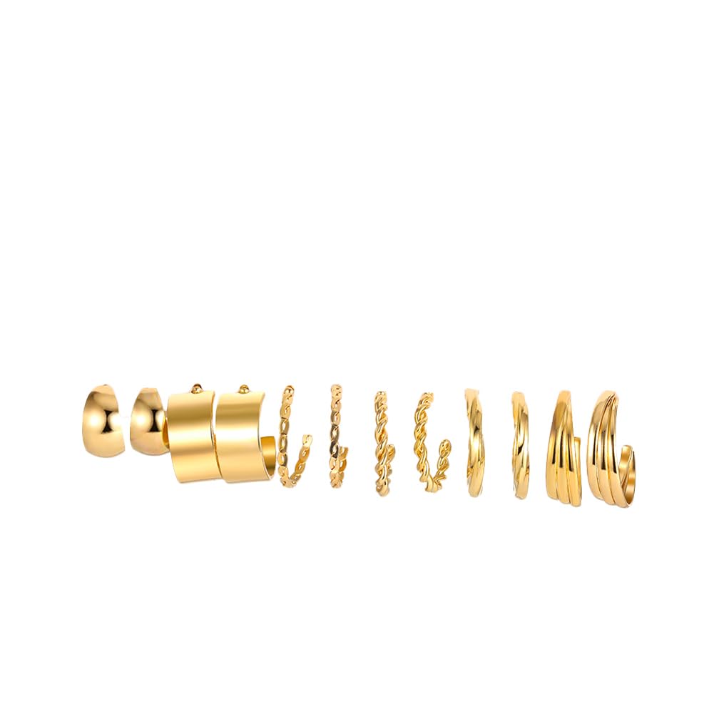 Shining Diva Fashion 6 Pairs Combo Set Latest Stylish Hoop Earrings for Women and Girls (15725er)