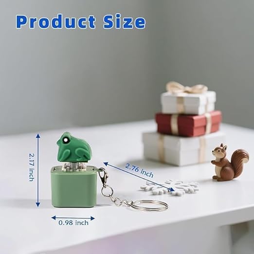 GIGGLE TREE WONDER NEST Frog Sound Keychain – CUTE & FUNNY Croaking Battery Frog Key Ring for Kids, Bags, Car Keys, Gifting | Portable Funny Animal Toy Keychain