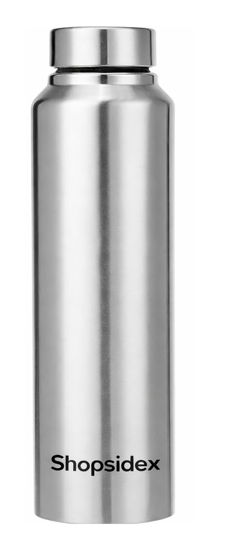 Shopsidex® bottle Stainless Steel Water Bottle, 1000 ml, Silver, Leak-Proof, Modern Design Stainless Steel Water Bottle,school/college/office/home/kitchen/gym/travelling (Pack 6)