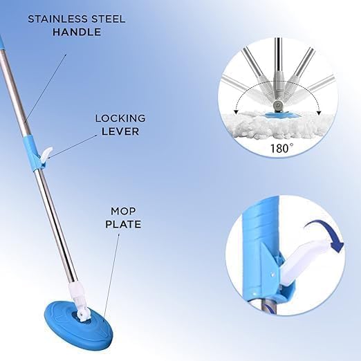 KDJA Spin Mop Stick for Floor Cleaning Without Bucket with Extendable Handle Rod Replace Old Pocha with Easy Mopping Cleaner for Mop & Home, Kitchen ||