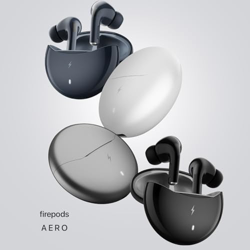 Fire-Boltt Aero TWS Earbuds Custom EQ, Wireless Bluetooth 5.4, Music & App Support, 50H Playtime, Fast Charging Case, 50ms Low Latency for Gaming, Touch Controls, IPX4 Waterproof, Clear Calls - Black