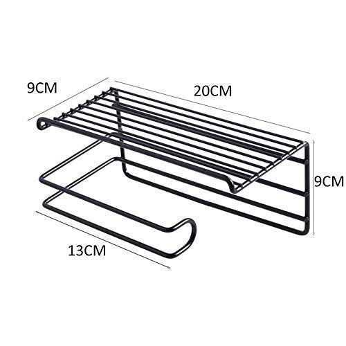 Zollyss 1 Pc Adhesive Toilet Paper Holder with Shelf Tissue Paper Roll Towel Holder Storage Rack - (Standard Size, Black)