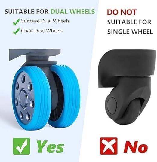 ARKETICK Luggage Wheel Silicone Protector Cover Trolley Wheel Cover Shock Absorption for Suitcase Spinner Wheel Bag/Chair [Black] (8)