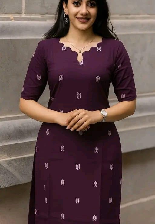 Women’s Printed Cotton Kurti | Stylish Traditional Kurta Wine