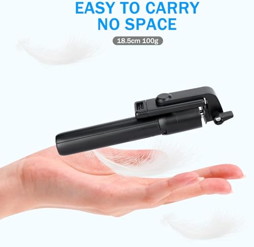 SOOPII 3-in-1 Selfie Stick with Bluetooth Remote, Foldable Tripod Stand, Compact & Extendable Upto 70 cm / 27.5 inches Mobile Stand Holder for iPhone and Android Devices
