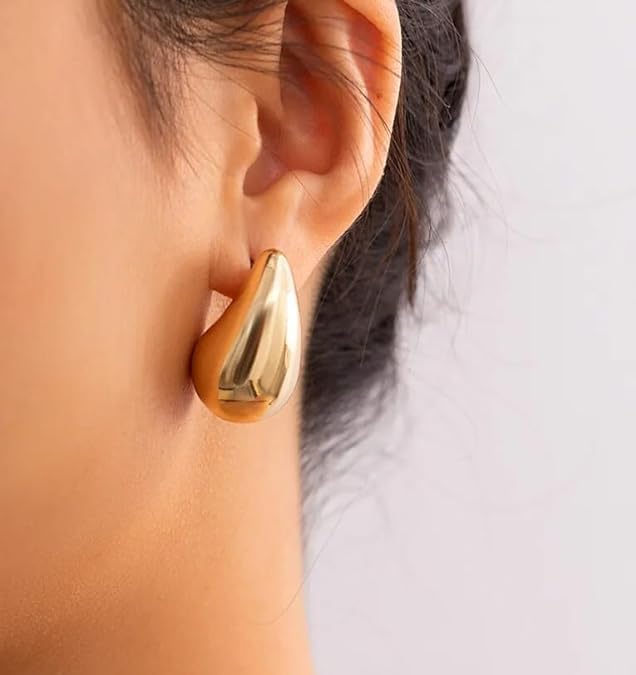 Gold Plated Earrings Set for Women & Girls | Korean Style Studs, Hoops & Drop Earrings Combo | Lightweight Stylish Western Earrings for Daily Use | Pack of 6
