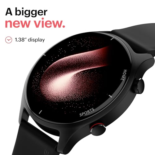 Noise Twist Round dial Smart Watch with Bluetooth Calling, 1.38" TFT Display, up-to 7 Days Battery, 100+ Watch Faces, IP68, Heart Rate Monitor, Sleep Tracking (Jet Black)