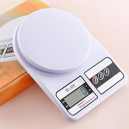 Viblizz Digital Kitchen Weighing Scale 10kg | Electronic Food Weight Machine for Home & Kitchen | High Precision SF-400 Scale for Diet, Baking & Cooking | Multipurpose Weight Balance, White