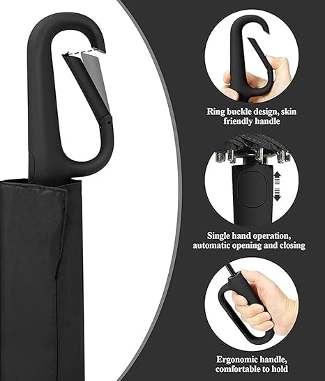 Danzera UV Travel Mini Folding Ultra Compact pastel Umbrella with Case, Manual Open 9 Ribs Lightweight Portable, Small Sun & Rain Pocket Umbrella for Men and Women- Use in Rain & Summer (Black)