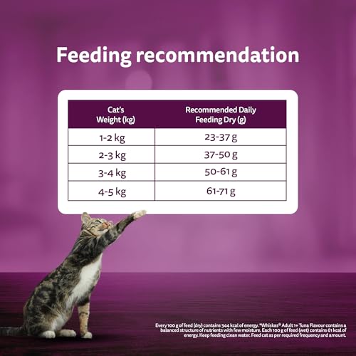 Whiskas Adult (1+ Years) Dry Cat Food, Tuna Flavour, 3 kg, Contains 41 Essential Nutrients, Complete & Balanced Nutrition for Adult Cats