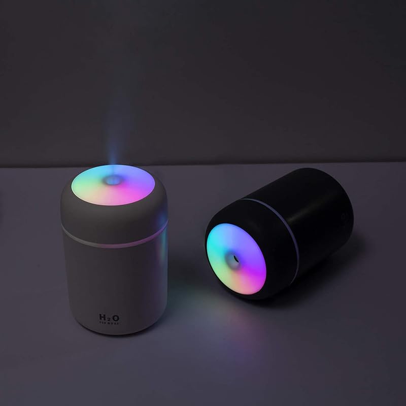 SELLER ZONE Humidifier With Colorful Light For Room, Bedroom, Office, Car (Grey), 300 ML