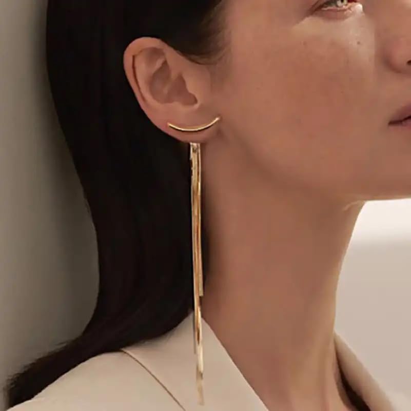 Shining Diva Fashion Latest Stylish Tassel Earrings for Women and Girls (Gold) (14768er)