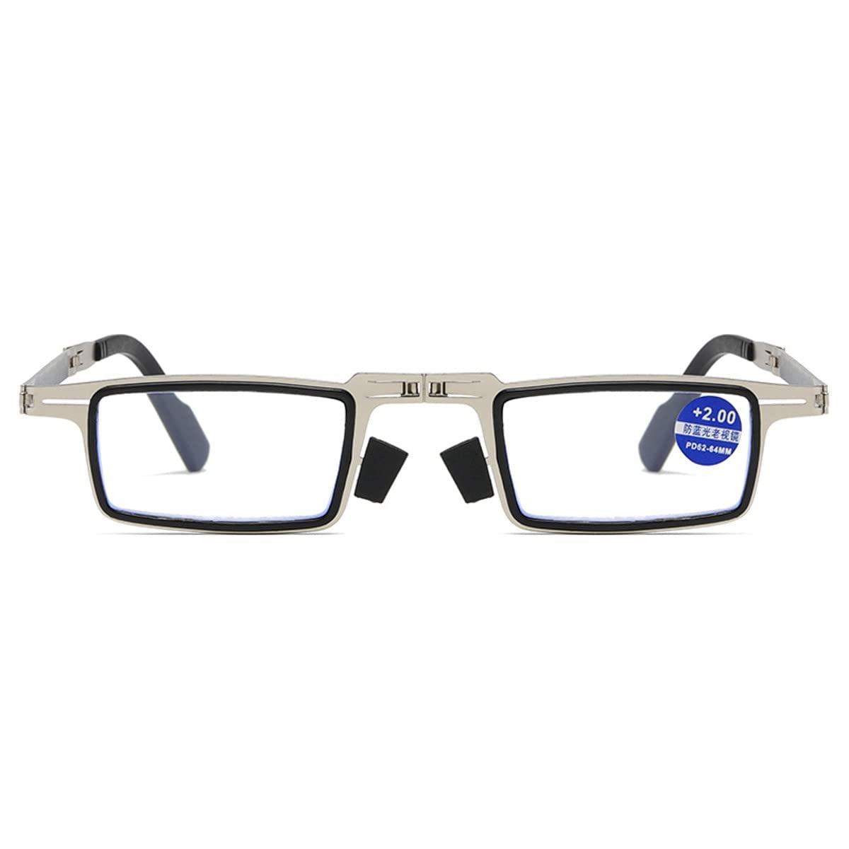 Nathgra Unbreakable Evolved Folding Reading Glasses For Women Men Blue Light Blocking Anti UV Eyestrain Foldable Portable Compact Readers with Flat Hard Case Pocket Computer glasses (1.0 x)