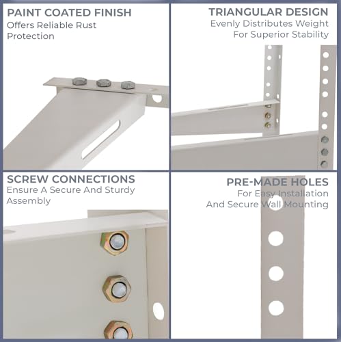 Robustt Heavy Duty AC stand | Rust Proof Iron Air Conditioner Outdoor Unit Mounting Bracket, Supports upto 200kg weight | Air Conditioner Stand Comes with Necessary Wall Fittings - Pack of 1