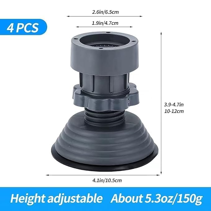 FOXIGON Washing Machine Stand Adjustable for 7kg to 9kg Top Load & Front Load | Fridge Stand & Refrigerator Stand | Anti-Slip, Shock Absorbing, Noise Cancelling Plastic Base