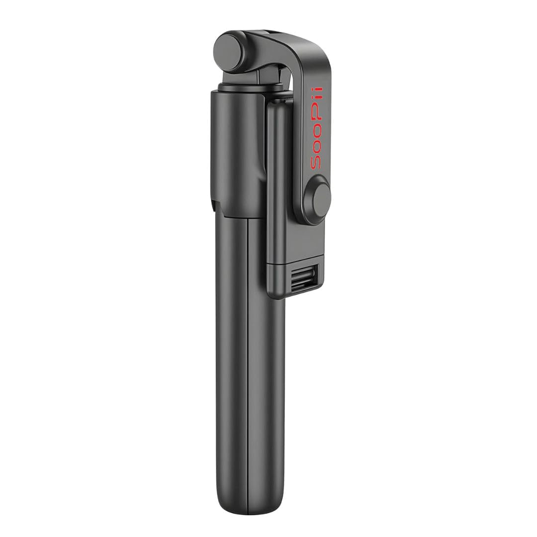SOOPII 3-in-1 Selfie Stick with Bluetooth Remote, Foldable Tripod Stand, Compact & Extendable Upto 70 cm / 27.5 inches Mobile Stand Holder for iPhone and Android Devices