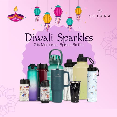SOLARA Insulated Water Bottle 650ml, Hot Water Bottle, Thermosteel Water Bottles for Travel, Home, Office, School, Gym, Adults, Water Bottle Hot and Cold, Sipper Bottle, Angle Pink
