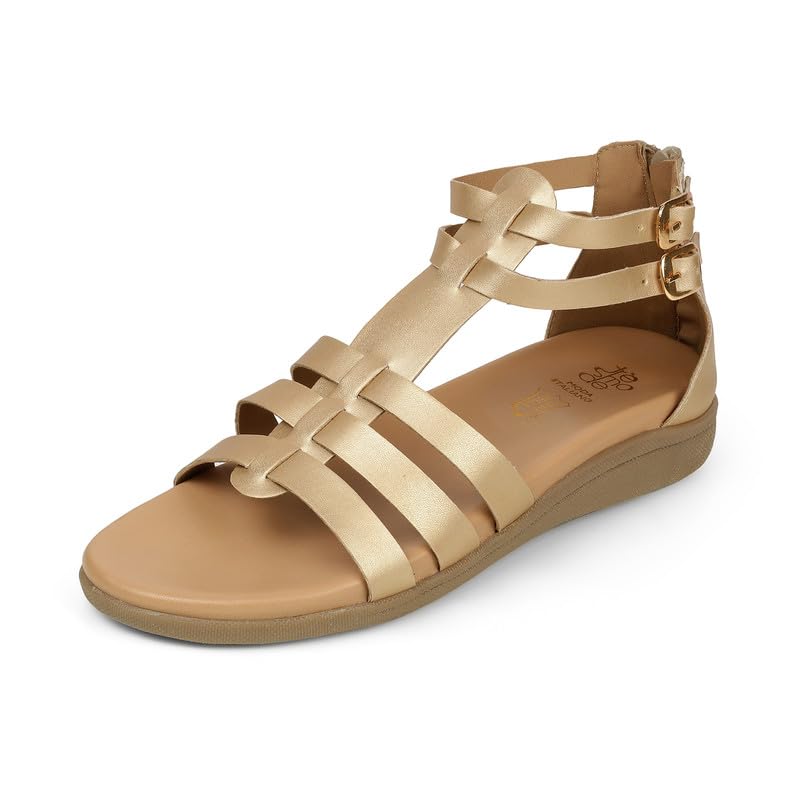 tresmode JAG Gold Women's Casual Platform Flats in Size 6 UK / 39 EU