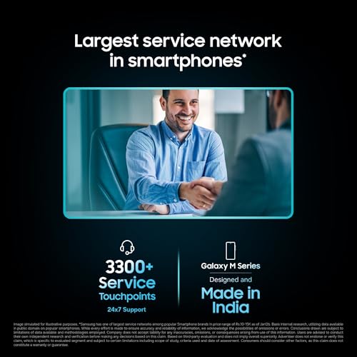 Samsung Galaxy M17e 5G Mobile (Blitz Blue, 4GB RAM, 128GB Storage) | Smoothest 120 Hz Refresh Rate| Monster 6000 mAh Battery | IP54 | 6 Gen OS Upgrades | AI | Gemini Live | Without Charger