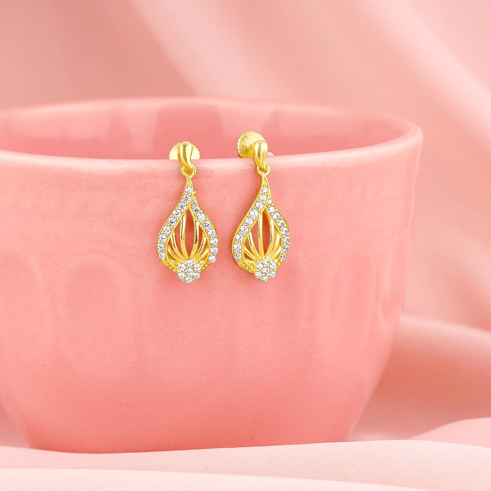 GIVA 925 Silver Golden Glint Earrings| Drops to Gift Women & Girls | With Certificate of Authenticity and 925 Stamp | 6 Months Warranty*