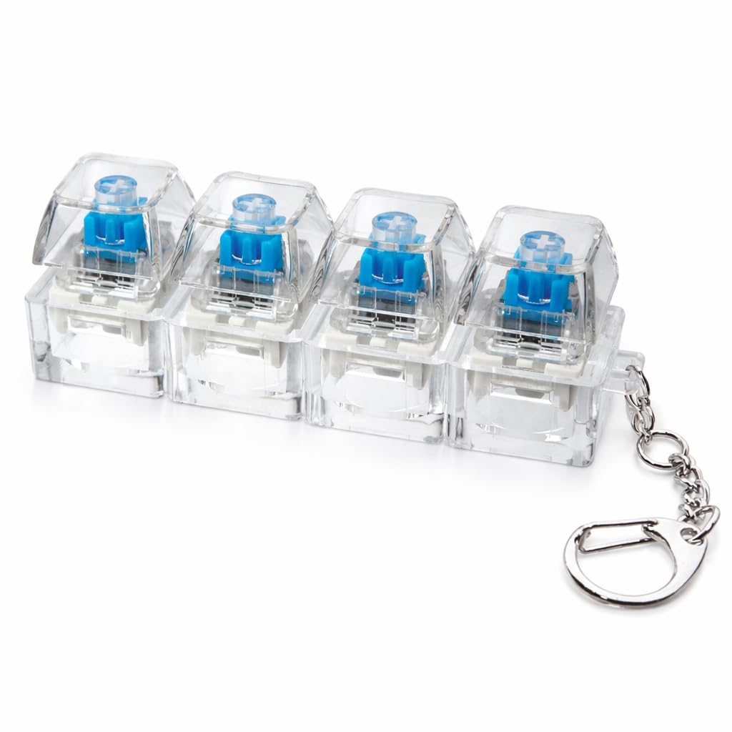 Mechanical Keyboard Switch Fidget Keychain with LED Glow for Stress Relief, Clicky Desk Toy for Adults, Portable EDC Keyring Accessory for Office, Travel & Daily Use
