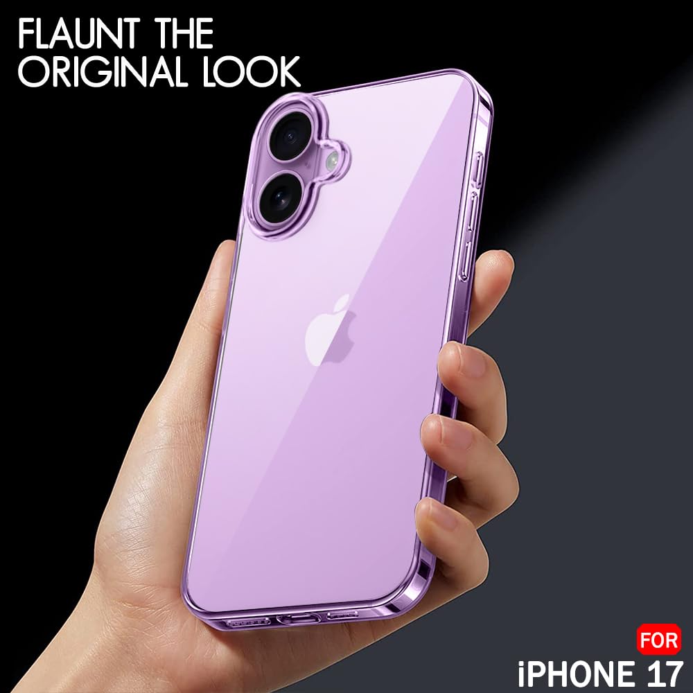 TheGiftKart Ultra-Hybrid Crystal Clear Back Case Cover for iPhone 17 | Shockproof Design | Hard Back Cover Case for iPhone 17 (PC & TPU, Transparent)