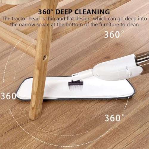 OLMARTT KITCHENWARE Spray Mop with Refillable Water Tank, 360° Rotating Flat Mop with Microfiber Pad for Tiles, Marble, Wooden Floor