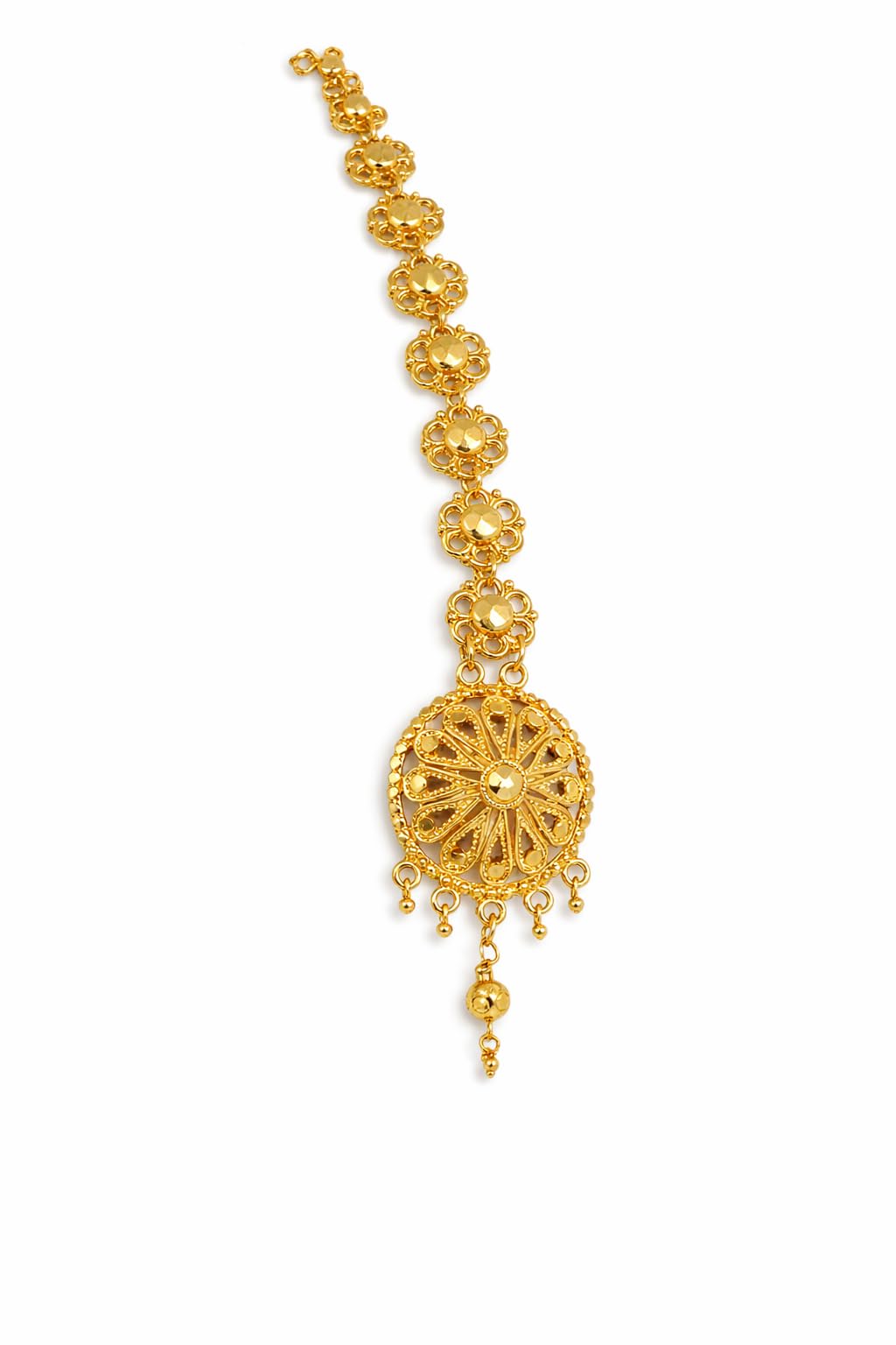 SMARNN Gold Plated Kundan Mang Tikka for Women | Bridal Forehead Jewellery (Style 19)