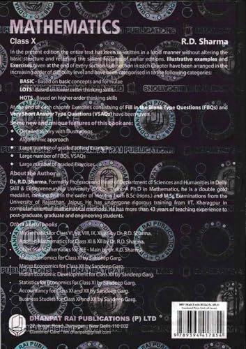 Mathematics Class 10 by R.D. Sharma | CBSE Exam Preparation Book & MCQ Practice Guide | Dhanpat Rai Publications(2026-2027) New edition (R.d. Sharma Mathematics Series)