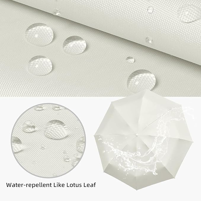 LA Zinc Capsule Compact Umbrella – Pocket Size Lightweight Small Folding Chhata, Windproof Portable Mini Umbrella for Purse, Sun & Rain UV Protection (White)