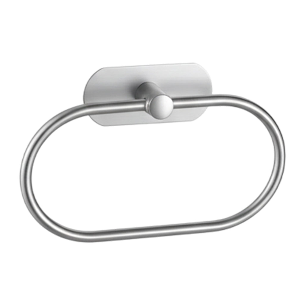 Oslen Magic Sticker Self Adhesive Stainless Steel Towel Ring Holder – Capsule Shape Wall Mount, Chrome Finish, Rust-Resistant, Space-Saving Bathroom Accessory for Hand Towels No Drilling (Pack of 1)