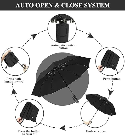 Danzera UV Travel Mini Folding Ultra Compact pastel Umbrella with Case, Manual Open 9 Ribs Lightweight Portable, Small Sun & Rain Pocket Umbrella for Men and Women- Use in Rain & Summer (Black)