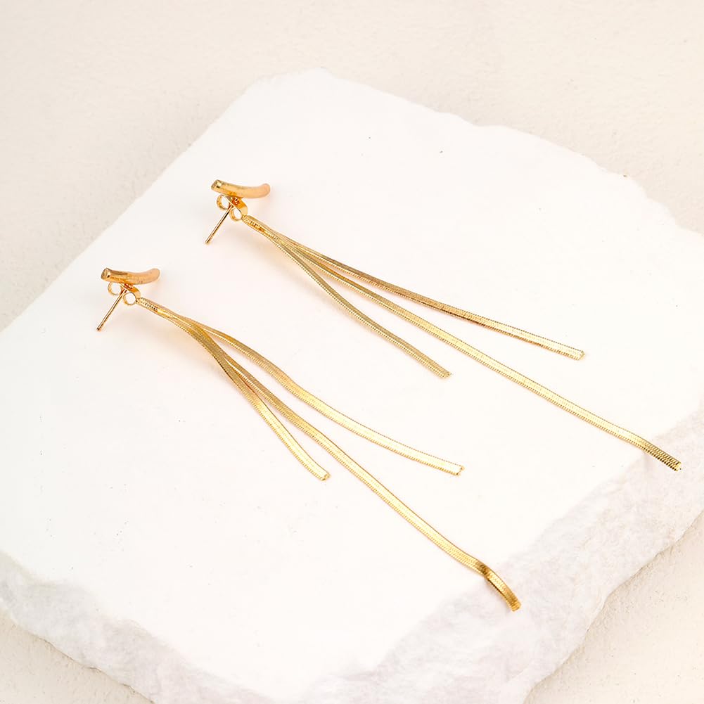 Shining Diva Fashion Latest Stylish Tassel Earrings for Women and Girls (Gold) (14768er)