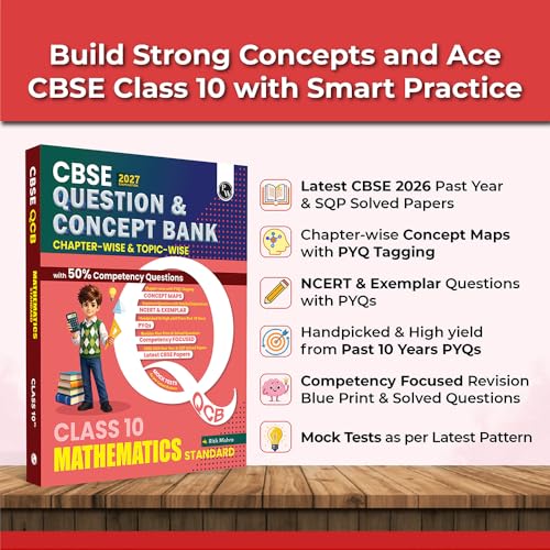 PW CBSE Question & Concept Bank (QCB) Class 10 Maths (Standard) Chapter-wise and Topic-wise Solved Questions By Ritik Mishra For 2027 Board Exams with 50% Competency Based Question