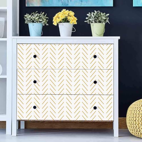 TEKCOOL Beige and White Peel and Stick Wallpaper Modern Herringbone Contact Paper Bathroom 17.7inch x 118.1inch Geometric Removable Wall Paper Peel and Stick Self Adhesive Contact Paper