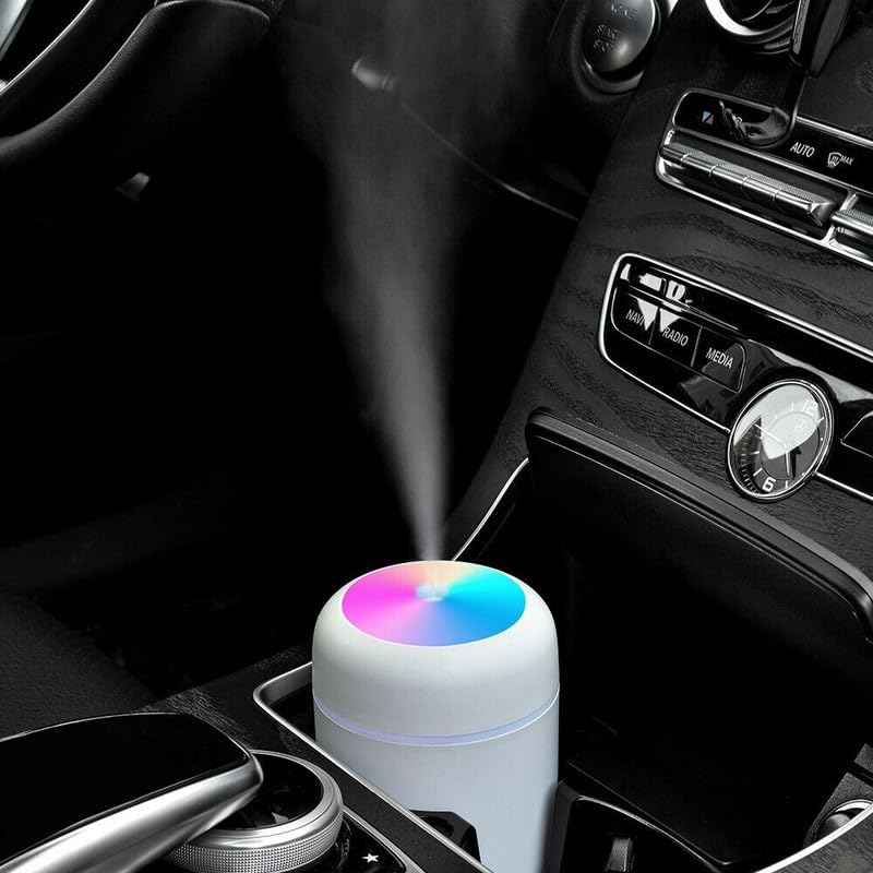 SELLER ZONE Humidifier With Colorful Light For Room, Bedroom, Office, Car (Grey), 300 ML