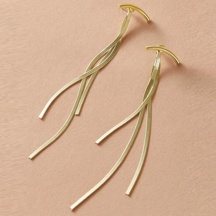 Shining Diva Fashion Latest Stylish Tassel Earrings for Women and Girls (Gold) (14768er)