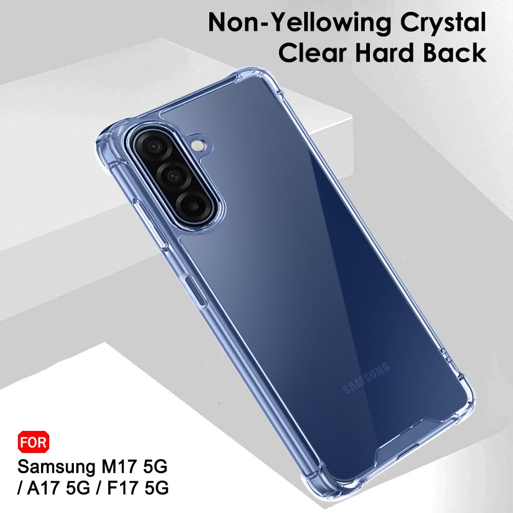 TheGiftKart Crystal Clear Back Cover Case for Samsung Galaxy M17 5G / A17 5G / F17 5G | Shock Proof 360° Protection | Hard Clear Back Case for Samsung M17 / A17 / F17 5G (PC & TPU, Transparent Bumper)