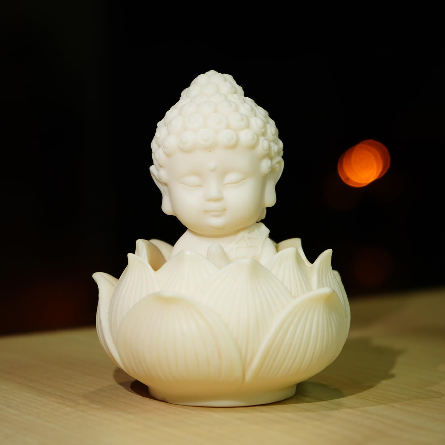 Ekhasa Nostrae Buddha with Lotus Show Pieces for Home Decor Living Room Decor Items | Cute Showpieces Gift Item for Decoration | Serene Center Table Tv Showcase Office Interior Statue Figurines