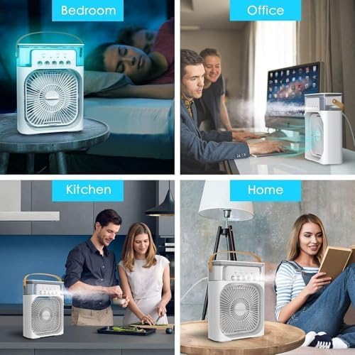 TEKCOOL Mini Cooler for Room Cooling AC Portable Mini Fan Artic Cooler with 7 Colors LED Light, 1/2/3 H Timer, 3 Wind Speeds and 3 Spray Modes for Office,Home,Dorm,Travel?"