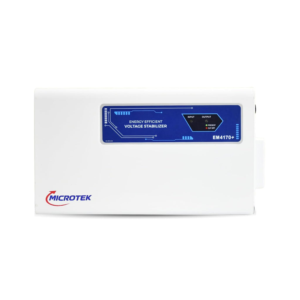 Microtek EM 4170+ Automatic Air Conditioners (A.C.) Voltage Stabilizer upto 1.5 Ton Working Power 170V-270V with 3 Year Warranty (White)