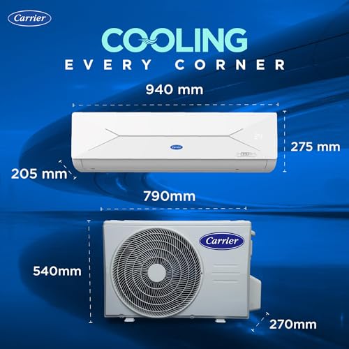 Carrier 1 Ton 5 Star, New Star rated, Wi-Fi Smart Flexicool Inverter Split AC (Copper, Convertible 6-in-1 with Wi-Fi with Geo-Fencing,Smart Energy Display, ESTER EDGE Gxi WiFi-CAI12EE5R36W0, White)