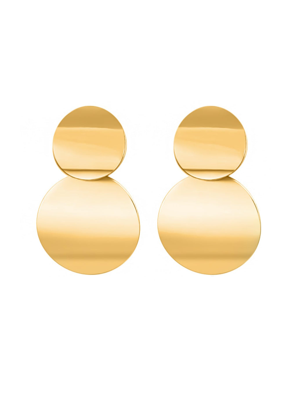 Yellow Chimes Earrings for Women Gold Plated Earrings Geometric Round Dual Circle Earrings For Women and Girls.